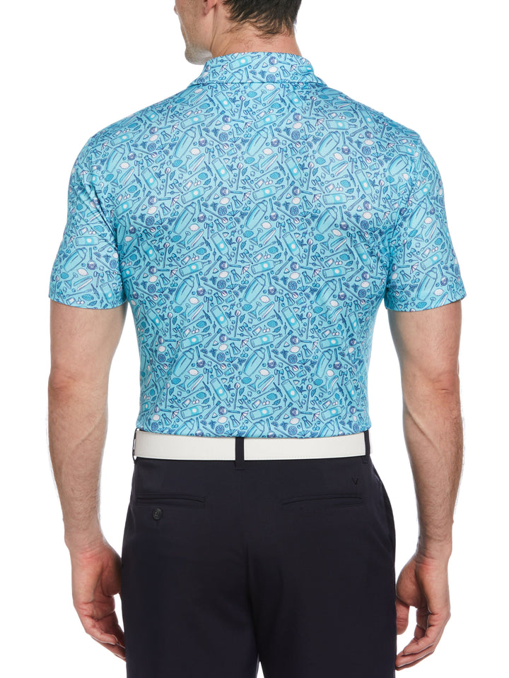 Mens Tropical Cocktail Print Short Sleeve Golf Polo-Polos-Callaway