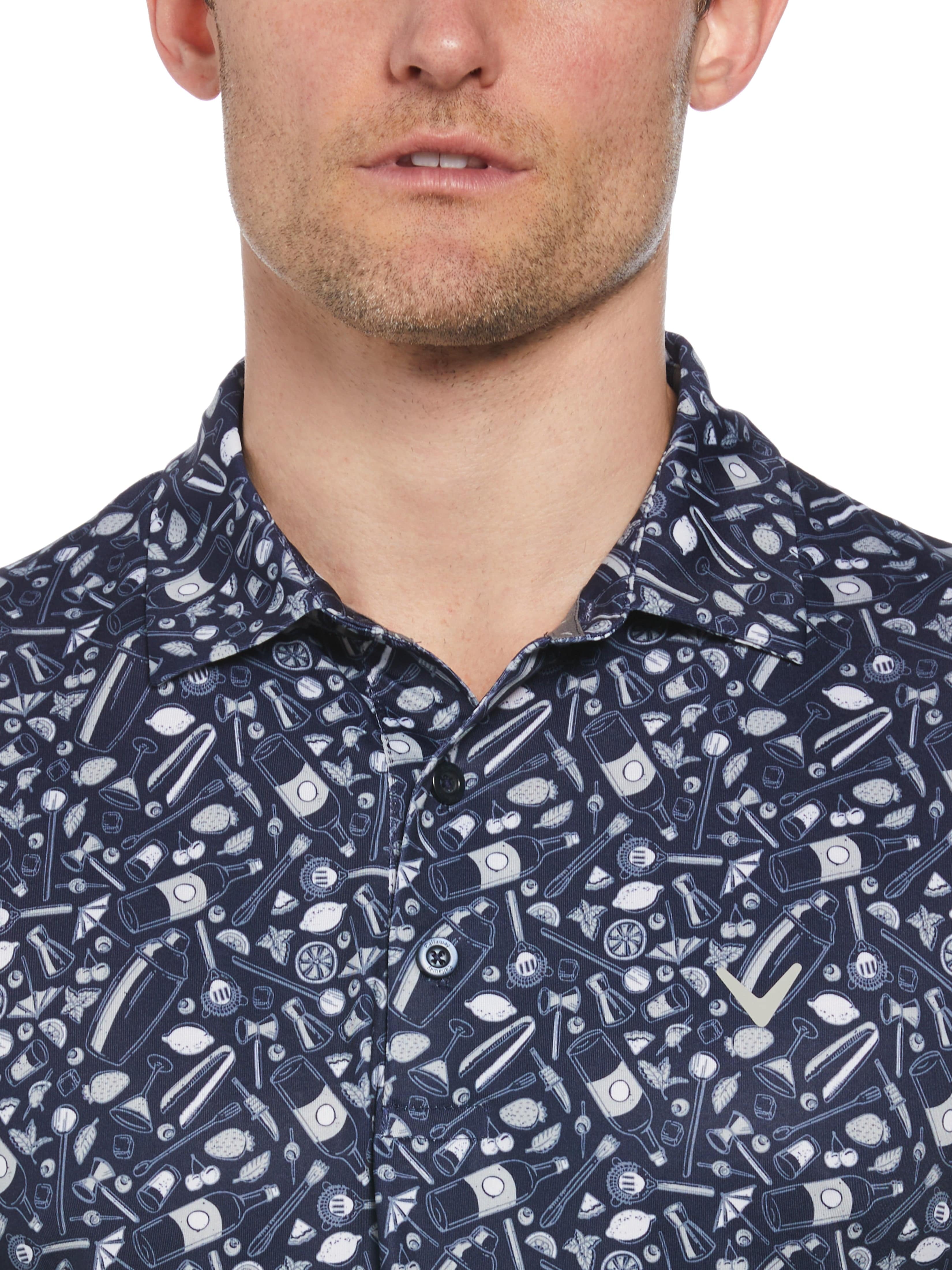 Callaway ハリネズミ グラフィックシャツ Mens Tropical Cocktail Print Short Sleeve Golf Polo – Callaway Apparel
