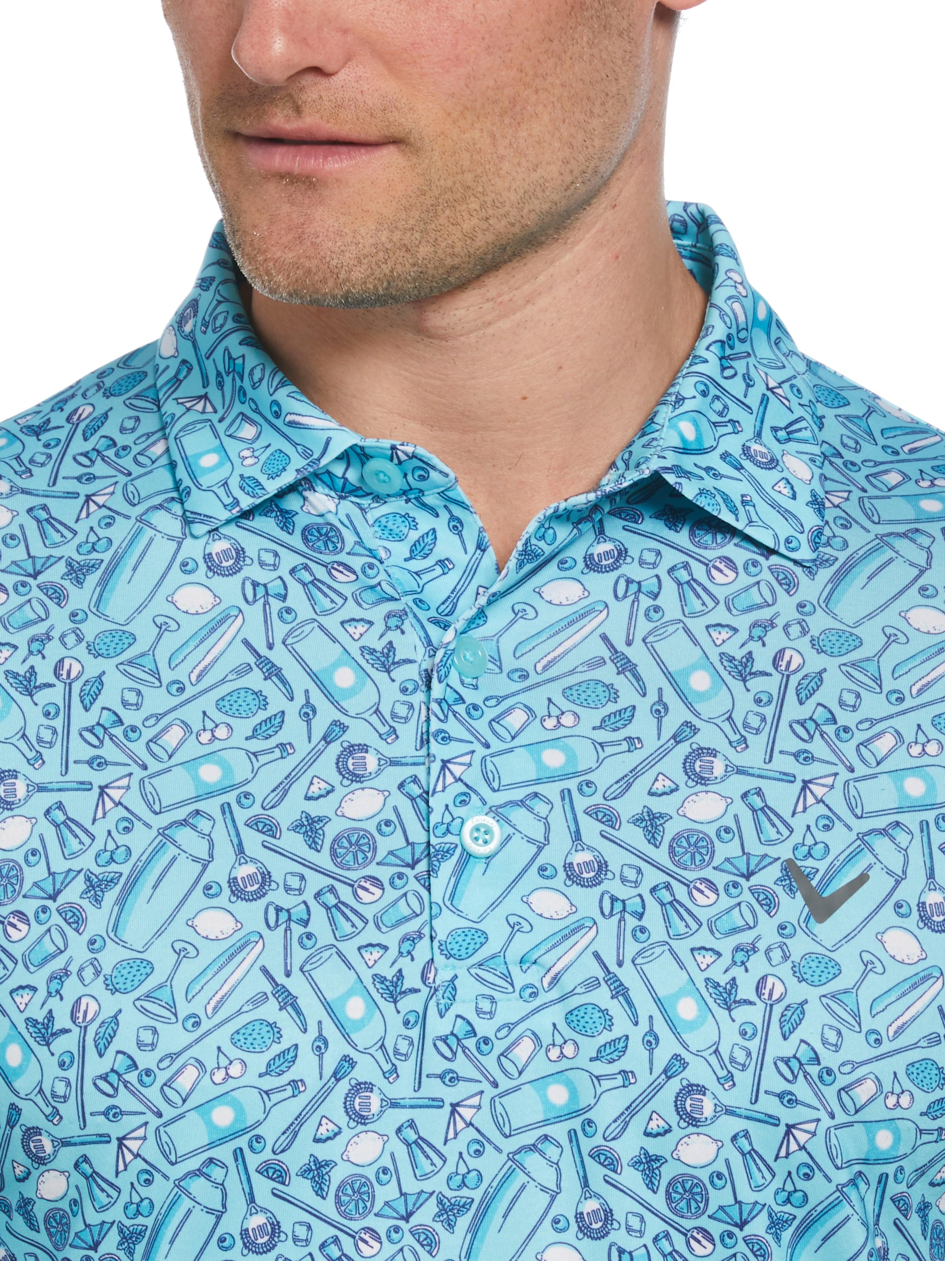 Mens Tropical Cocktail Print Short Sleeve Golf Polo – Callaway Apparel