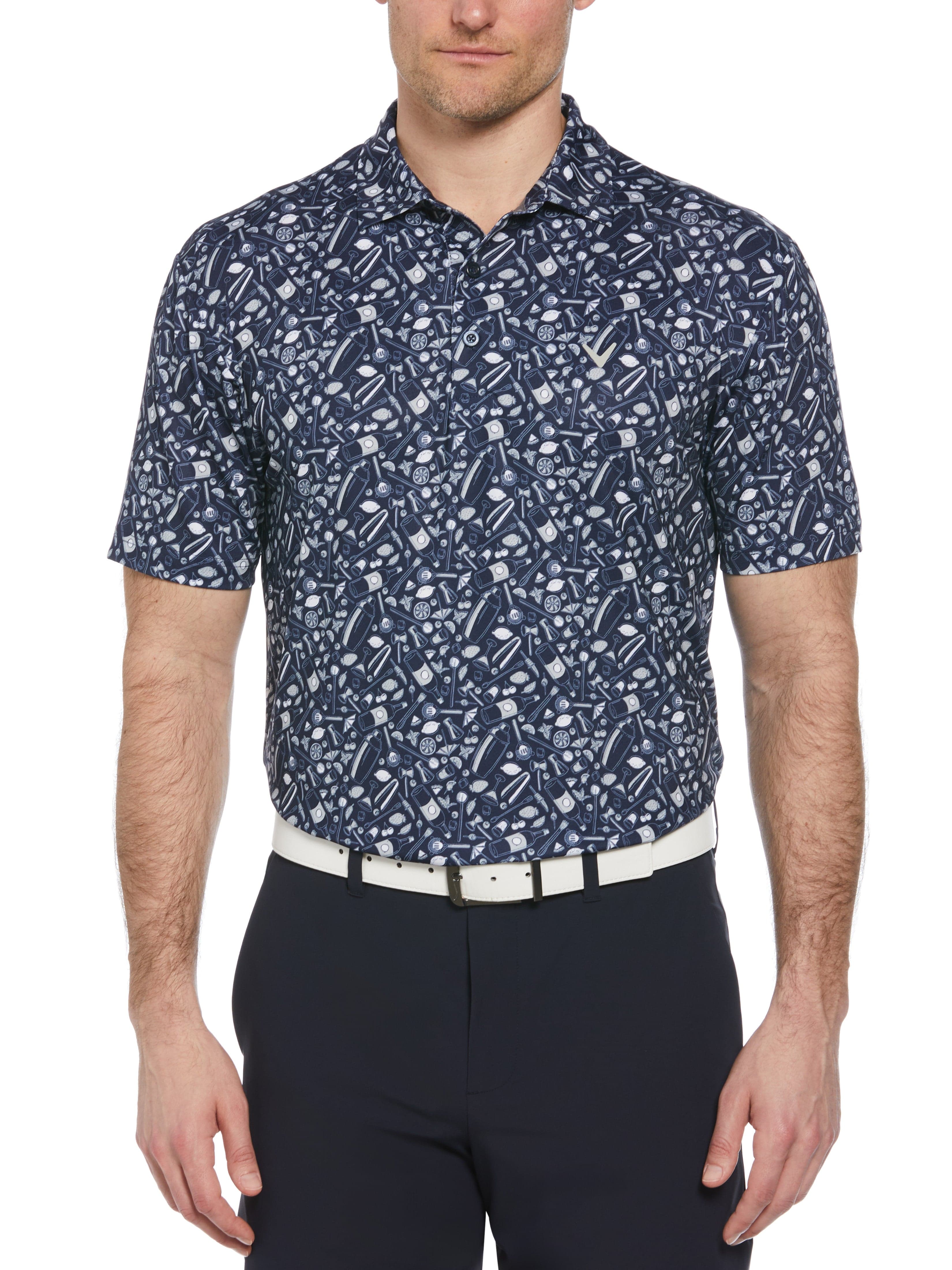 Mens Tropical Cocktail Print Short Sleeve Golf Polo | Callaway Apparel