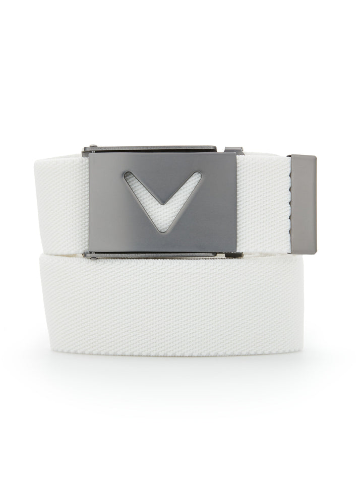 V-Logo Web Golf Belt (Bright White) 