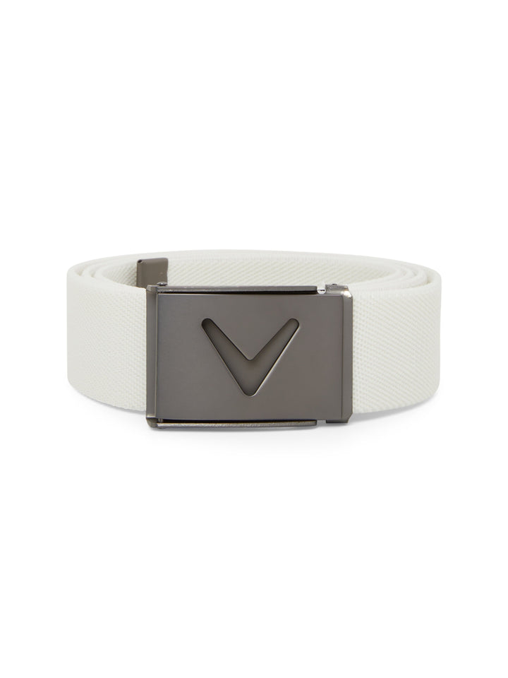 V-Logo Web Golf Belt (Bright White) 