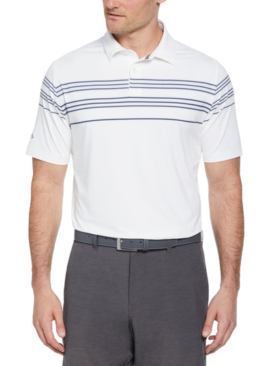 Ventilated Stripe Golf Polo (Bright White) 