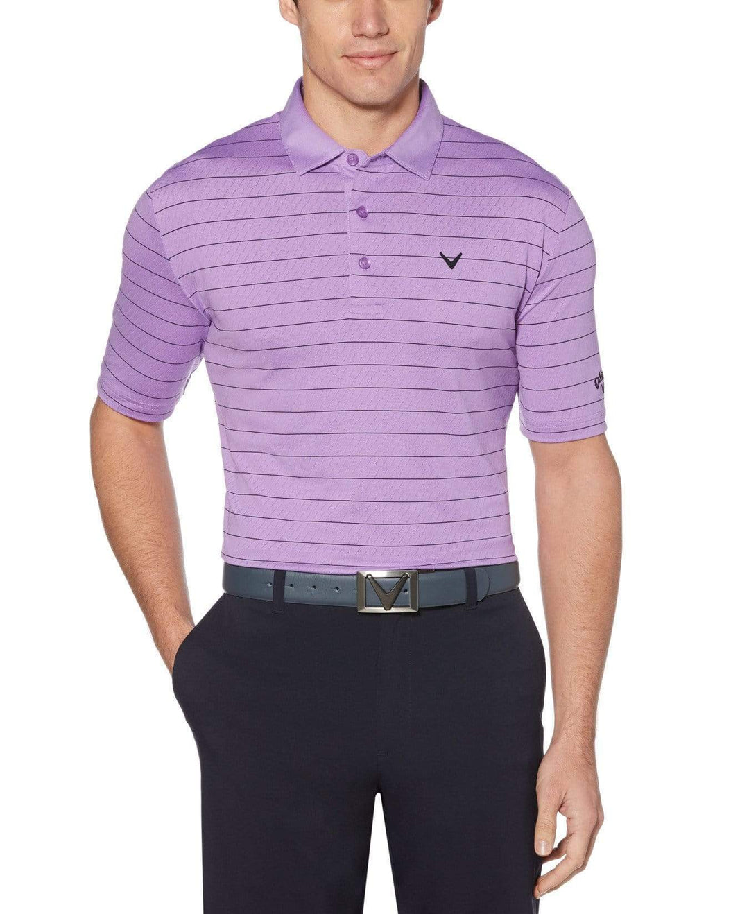 Mens Ventilated Stripe Polo-Polos-Callaway Apparel