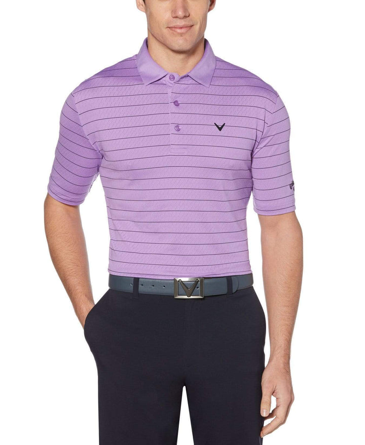 Mens Ventilated Stripe Polo-Polos-Callaway Apparel