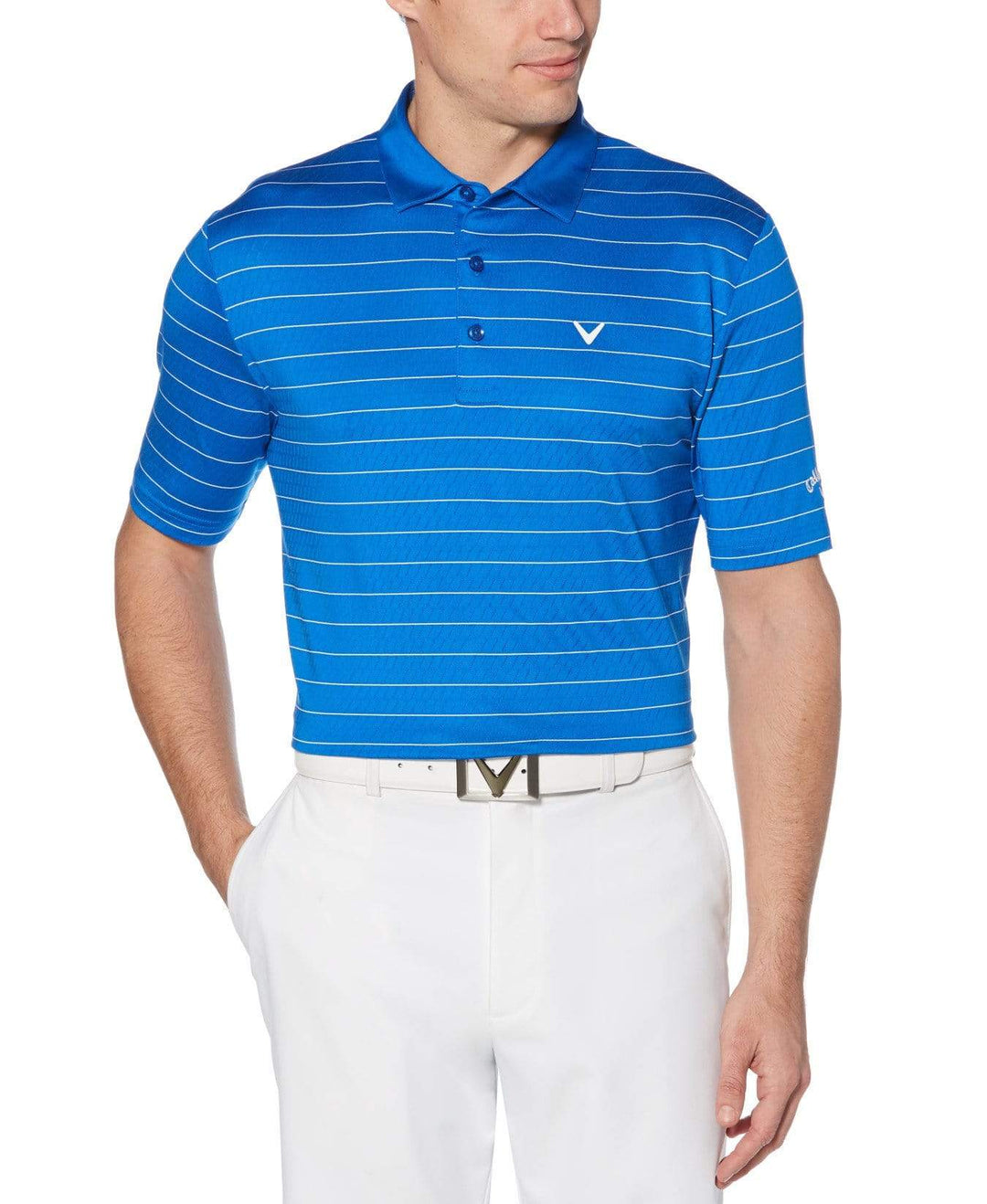 Mens Ventilated Stripe Polo-Polos-Callaway Apparel