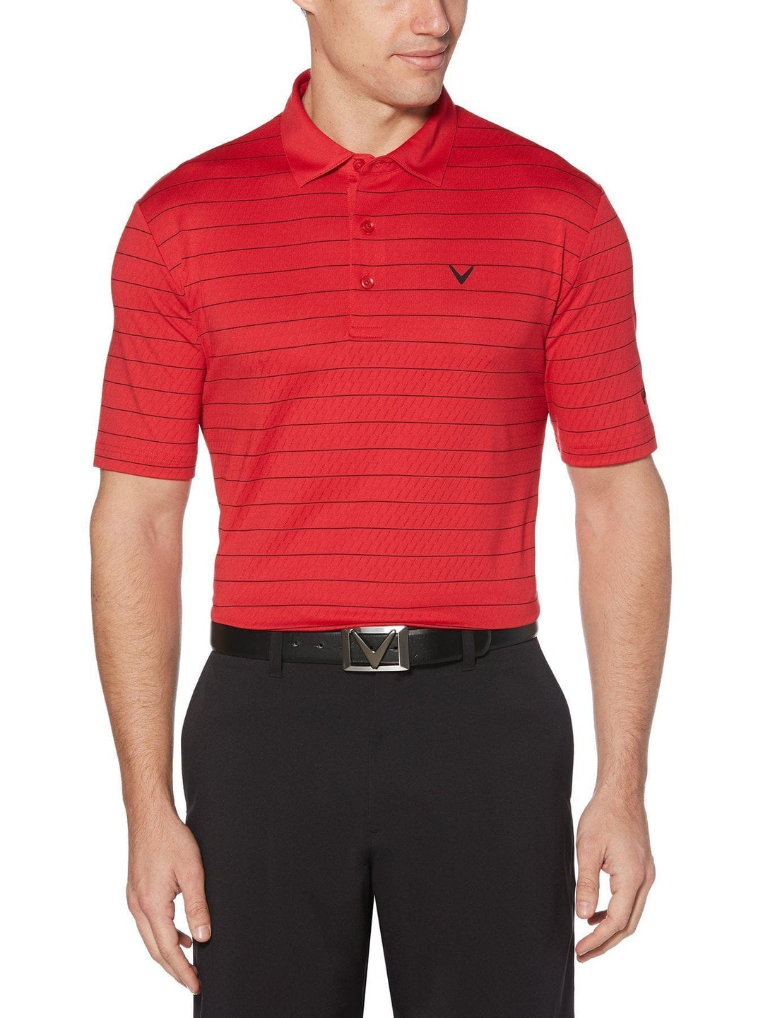 Mens Ventilated Stripe Polo-Polos-Callaway