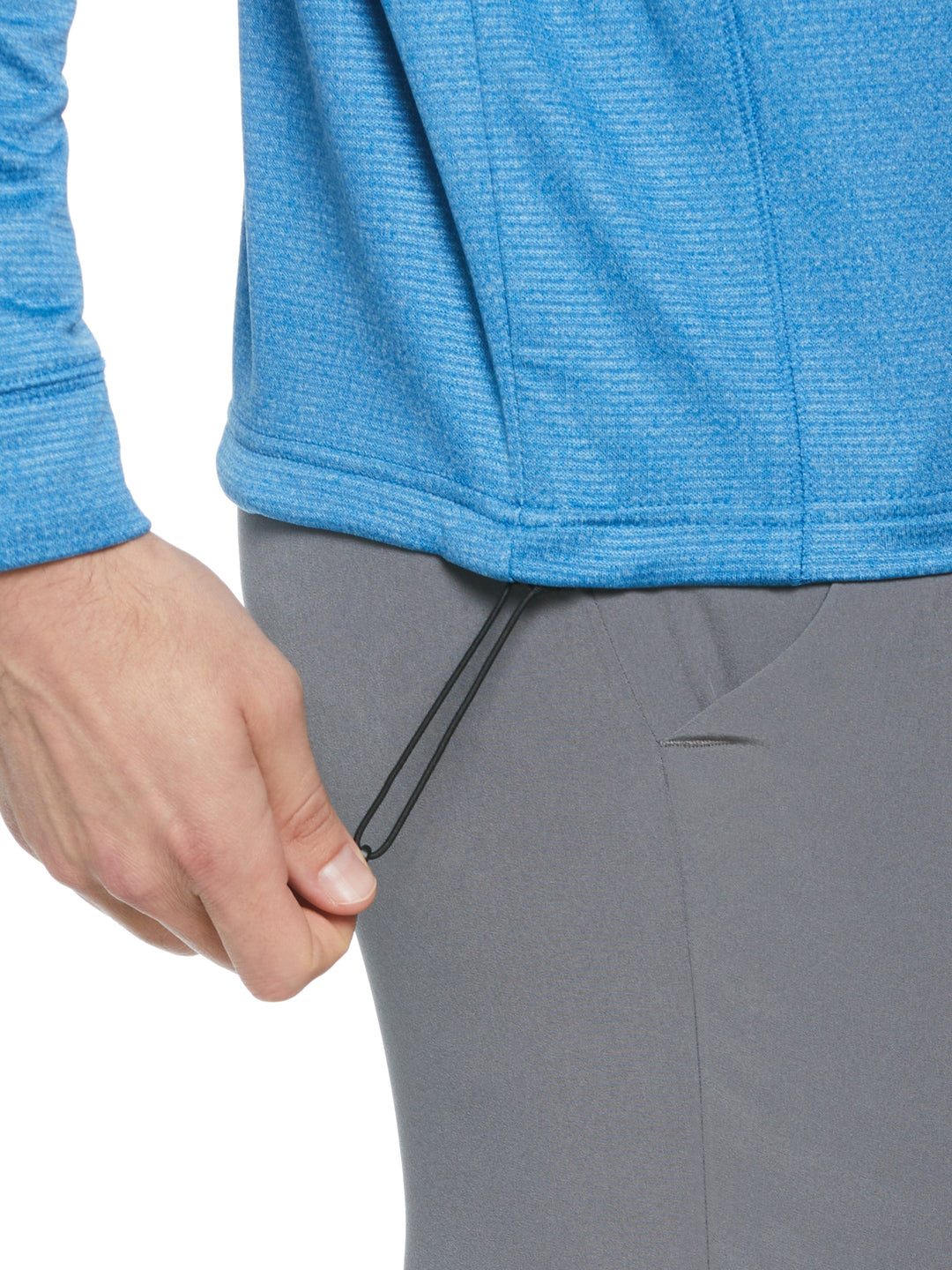 Waffle 1/4 Zip Golf Pullover (Vallarta Blue Htr) 