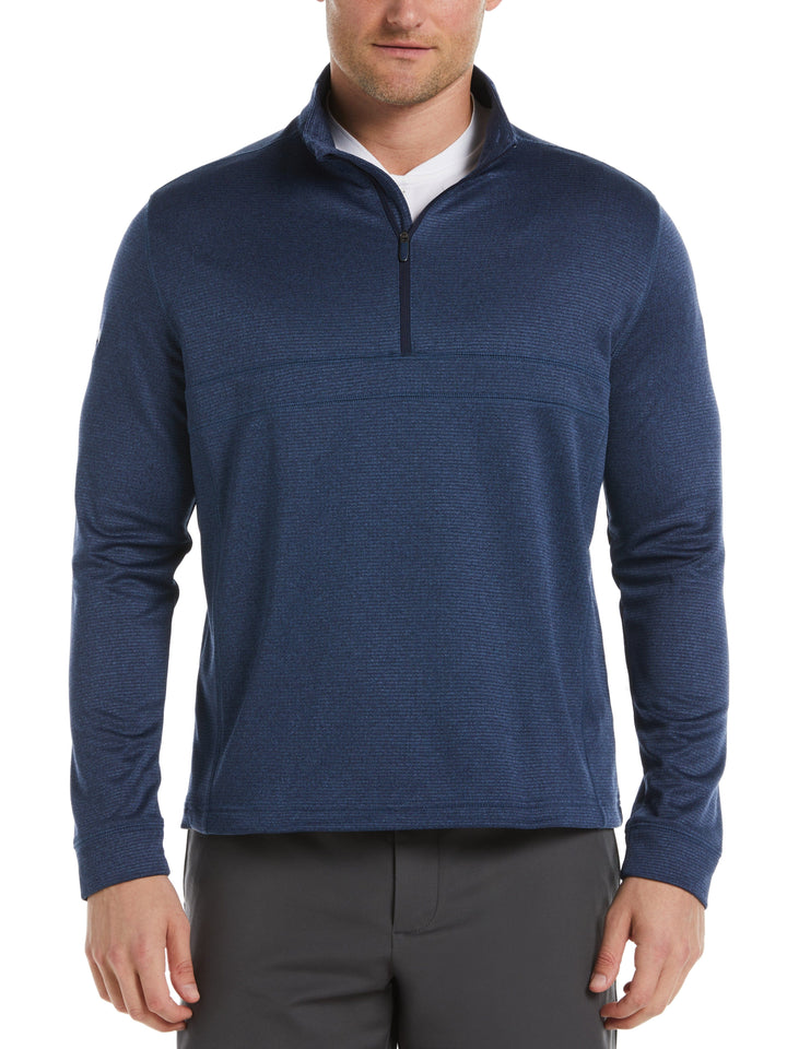 Waffle 1/4 Zip Golf Pullover (Dark Navy Htr) 