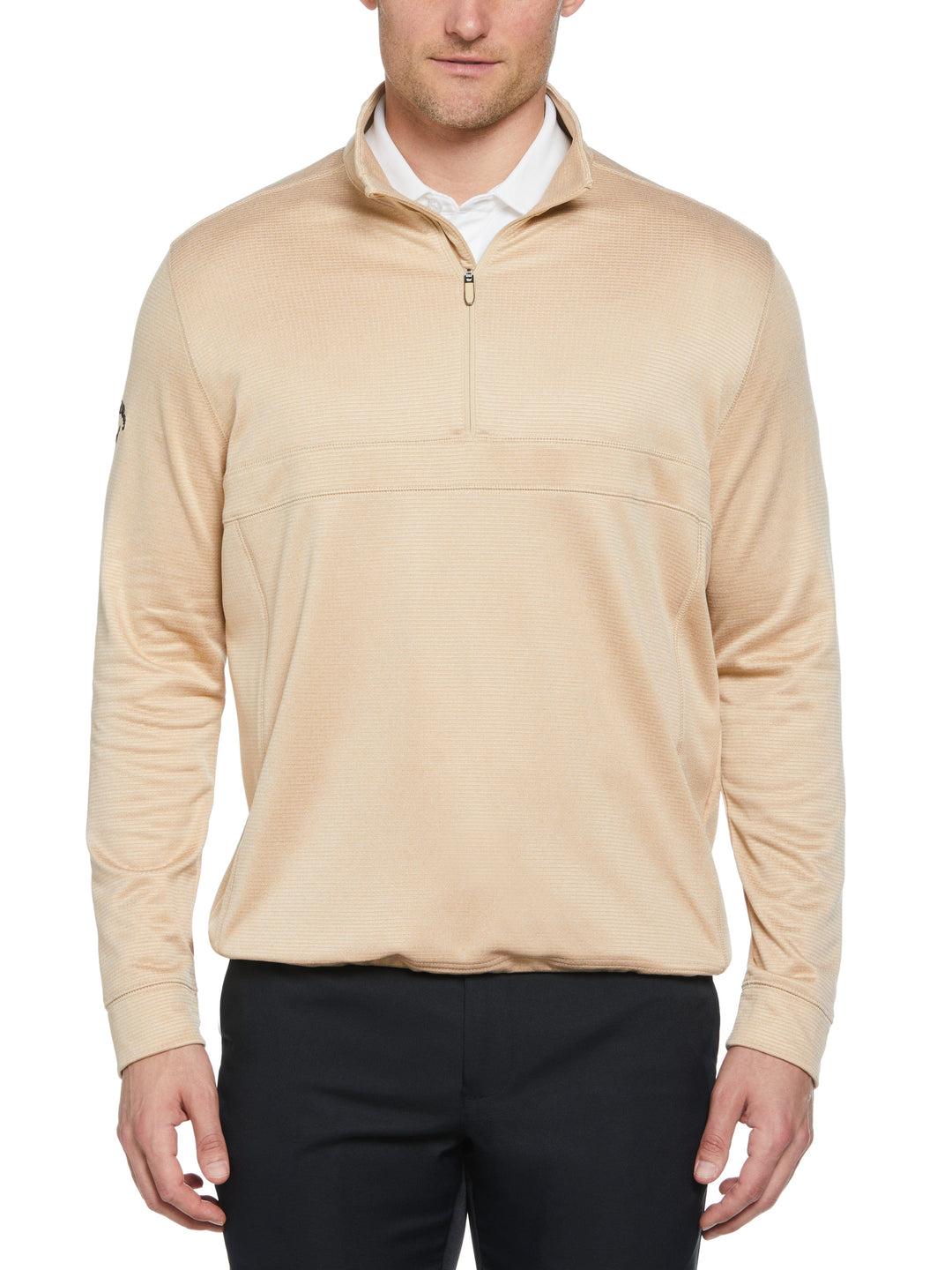Waffle 1/4 Zip Golf Pullover (Irish Cream Htr) 