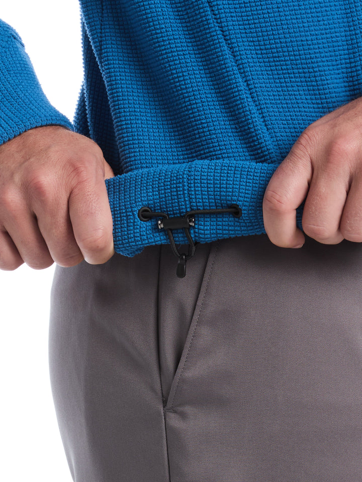 Mens Waffle 1/4 Zip Long Sleeve (Blue Sapphire) 