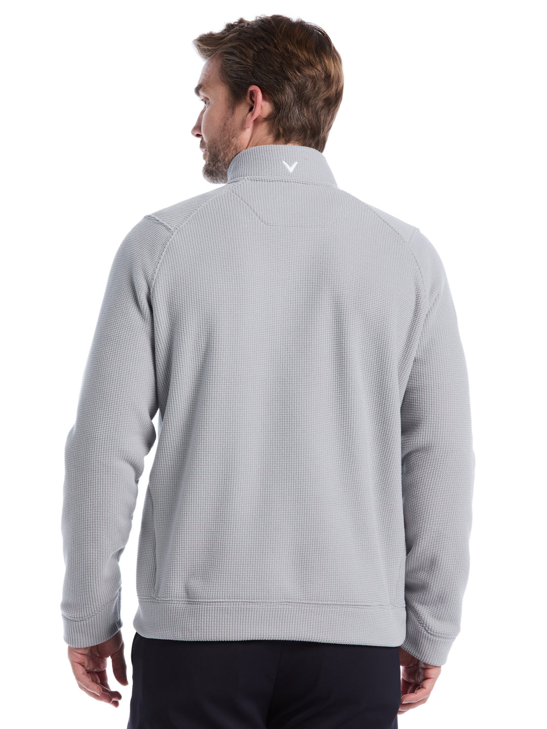 Mens Waffle 1/4 Zip Long Sleeve (Concrete) 