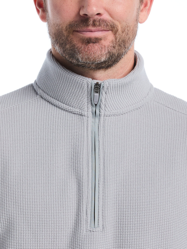 Mens Waffle 1/4 Zip Long Sleeve (Concrete) 