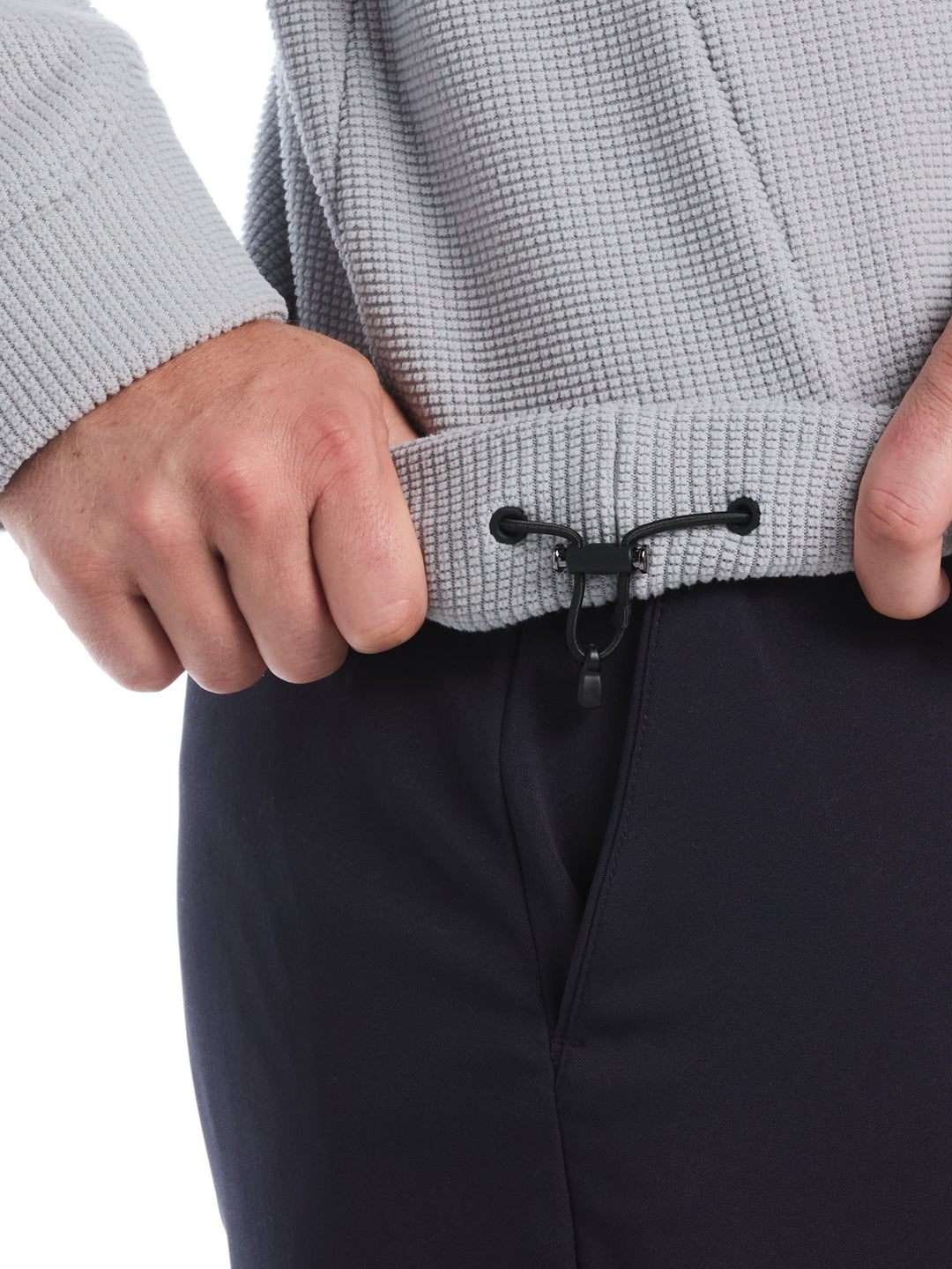 Mens Waffle 1/4 Zip Long Sleeve (Concrete) 