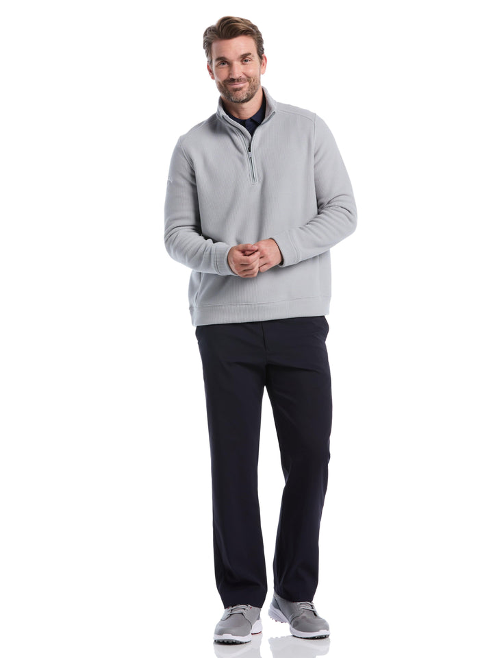 Mens Waffle 1/4 Zip Long Sleeve (Concrete) 