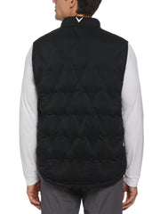 Welded Chevron Print Full Zip Puffer Golf Vest (Caviar) 