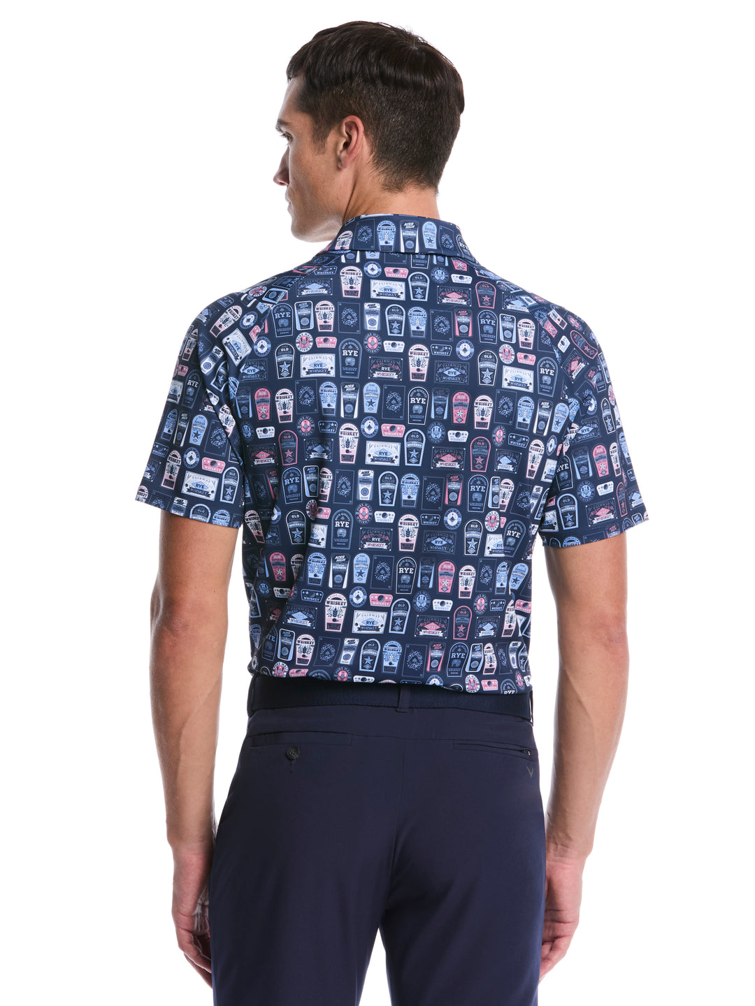 Whiskey Ace Print Golf Polo (Peacoat) 