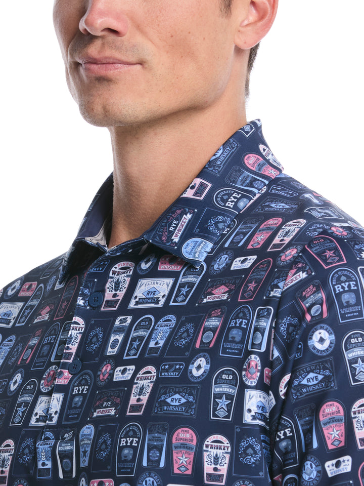 Whiskey Ace Print Golf Polo (Peacoat) 