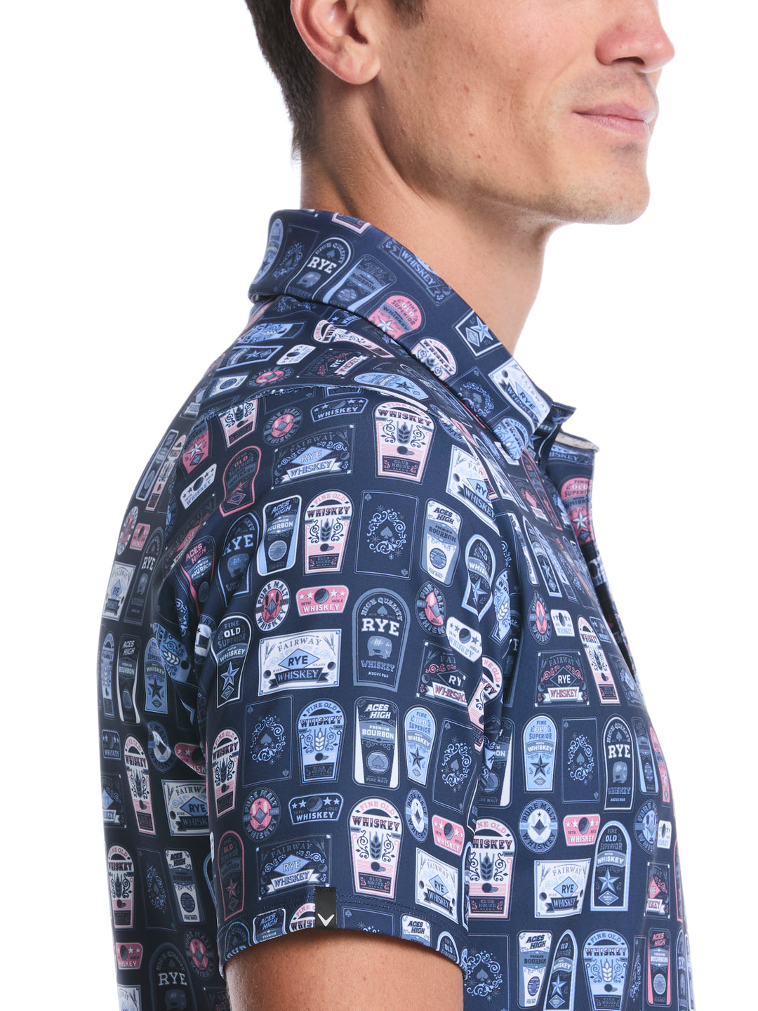 Whiskey Ace Print Golf Polo (Peacoat) 