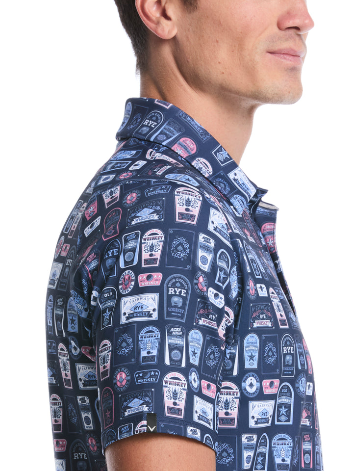 Whiskey Ace Print Golf Polo (Peacoat) 