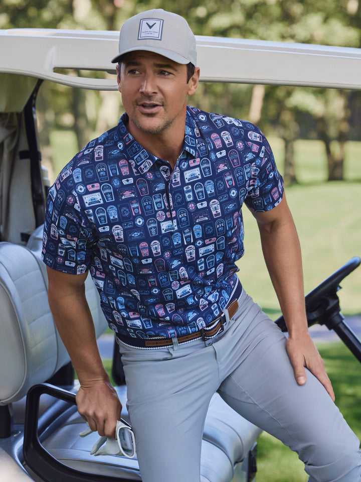 Mens Whiskey Ace Print Polo-Polos-Callaway