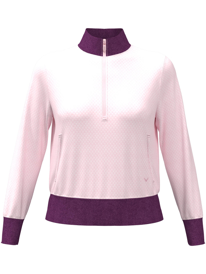 Womens Midweight Patterned Thermal Quarter Zip Pullover