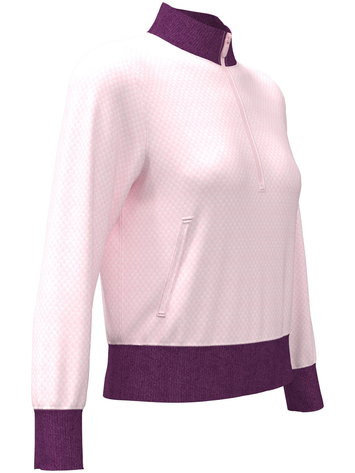 Womens Midweight Patterned Thermal Quarter Zip Pullover