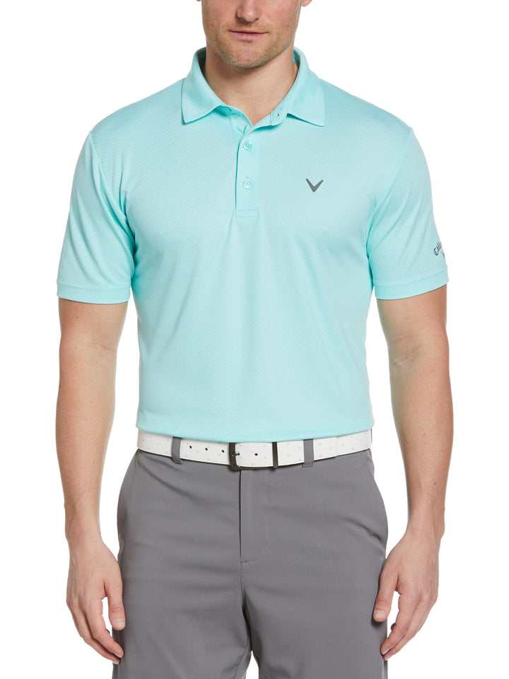 Pro Spin Chevron Jacquard Golf Polo (Aruba Blue) 