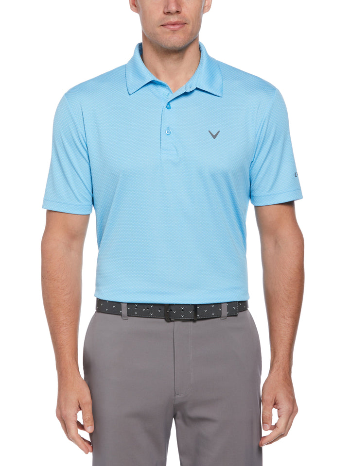 Pro Spin Chevron Jacquard Golf Polo (Blue Grotto) 