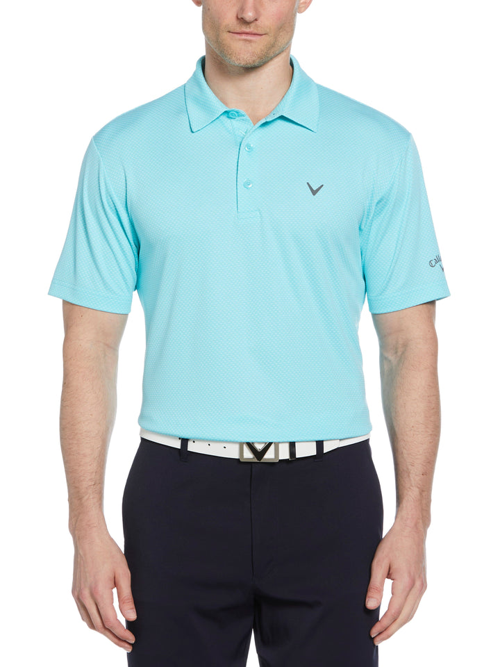Pro Spin Chevron Jacquard Golf Polo (Blue Radiance) 