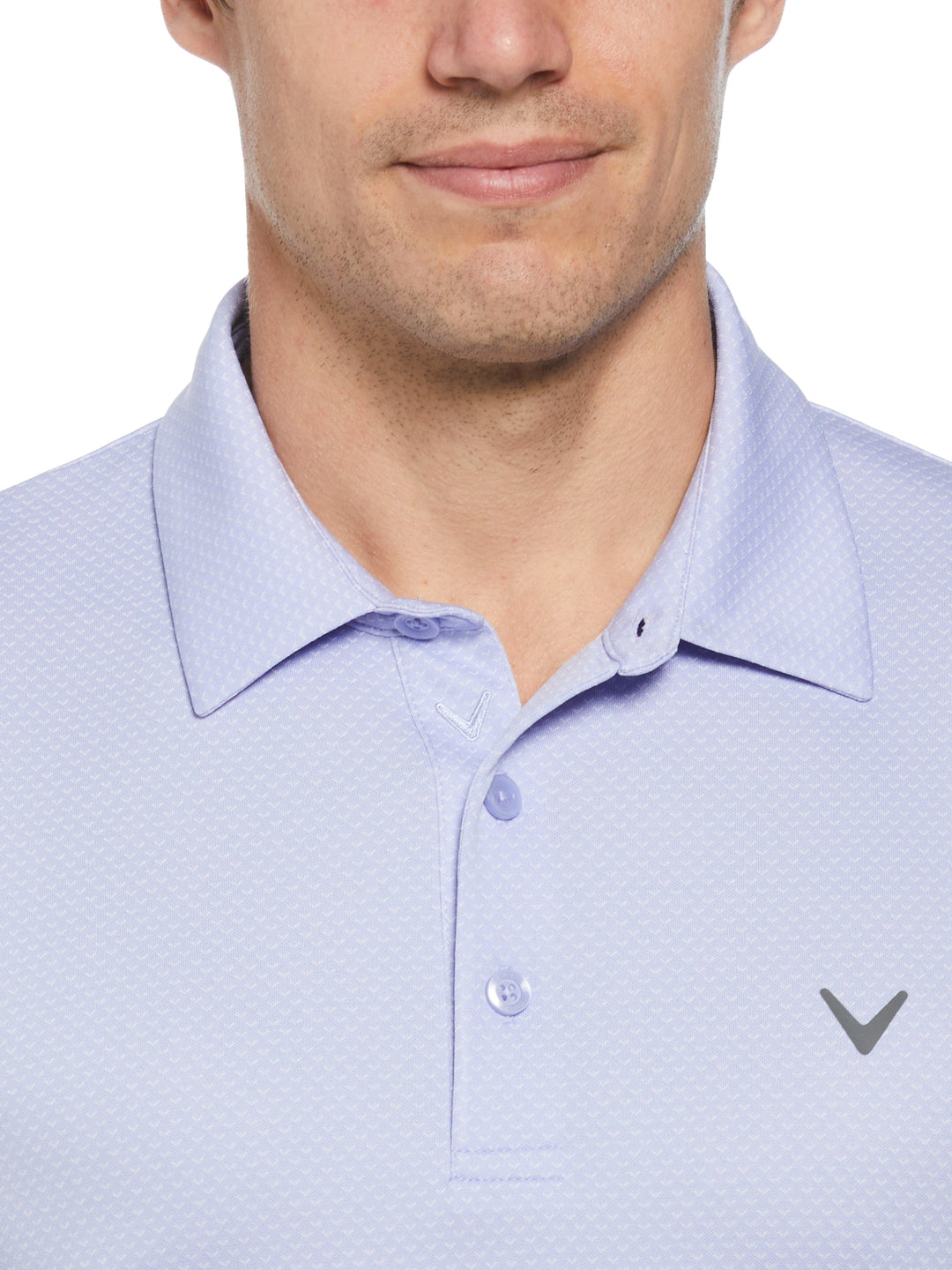 Pro Spin Chevron Jacquard Golf Polo (Spring Lavender) 