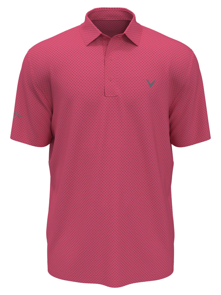 Pro Spin Chevron Jacquard Golf Polo (Rapture Rose) 