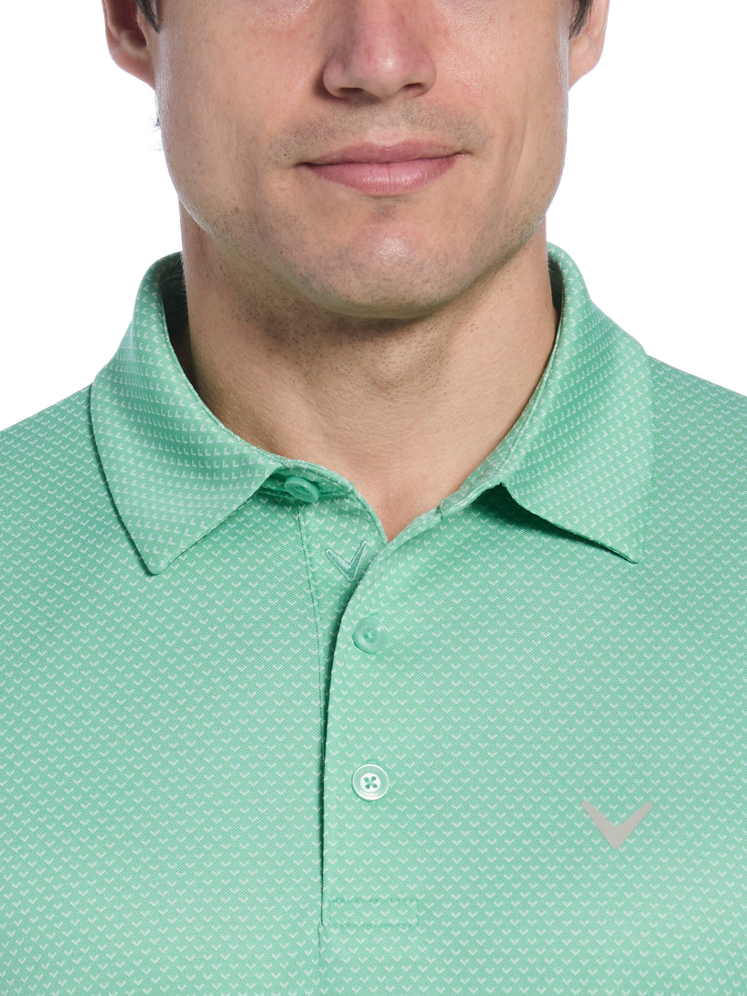 Pro Spin Chevron Jacquard Golf Polo (Neptune Green) 