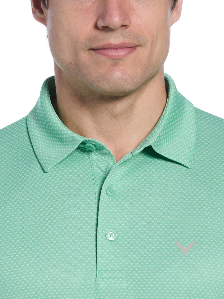 Pro Spin Chevron Jacquard Golf Polo (Neptune Green) 