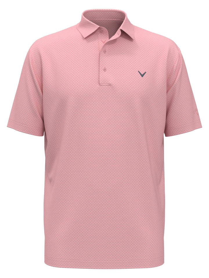 Pro Spin Chevron Jacquard Golf Polo (Candy Pink) 
