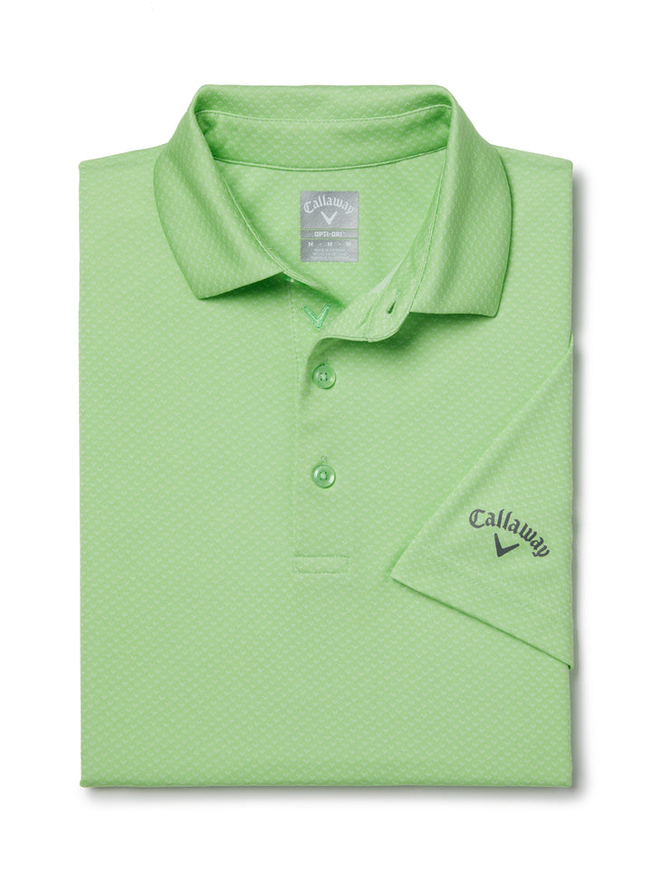 Pro Spin Chevron Jacquard Golf Polo (Summer Green) 