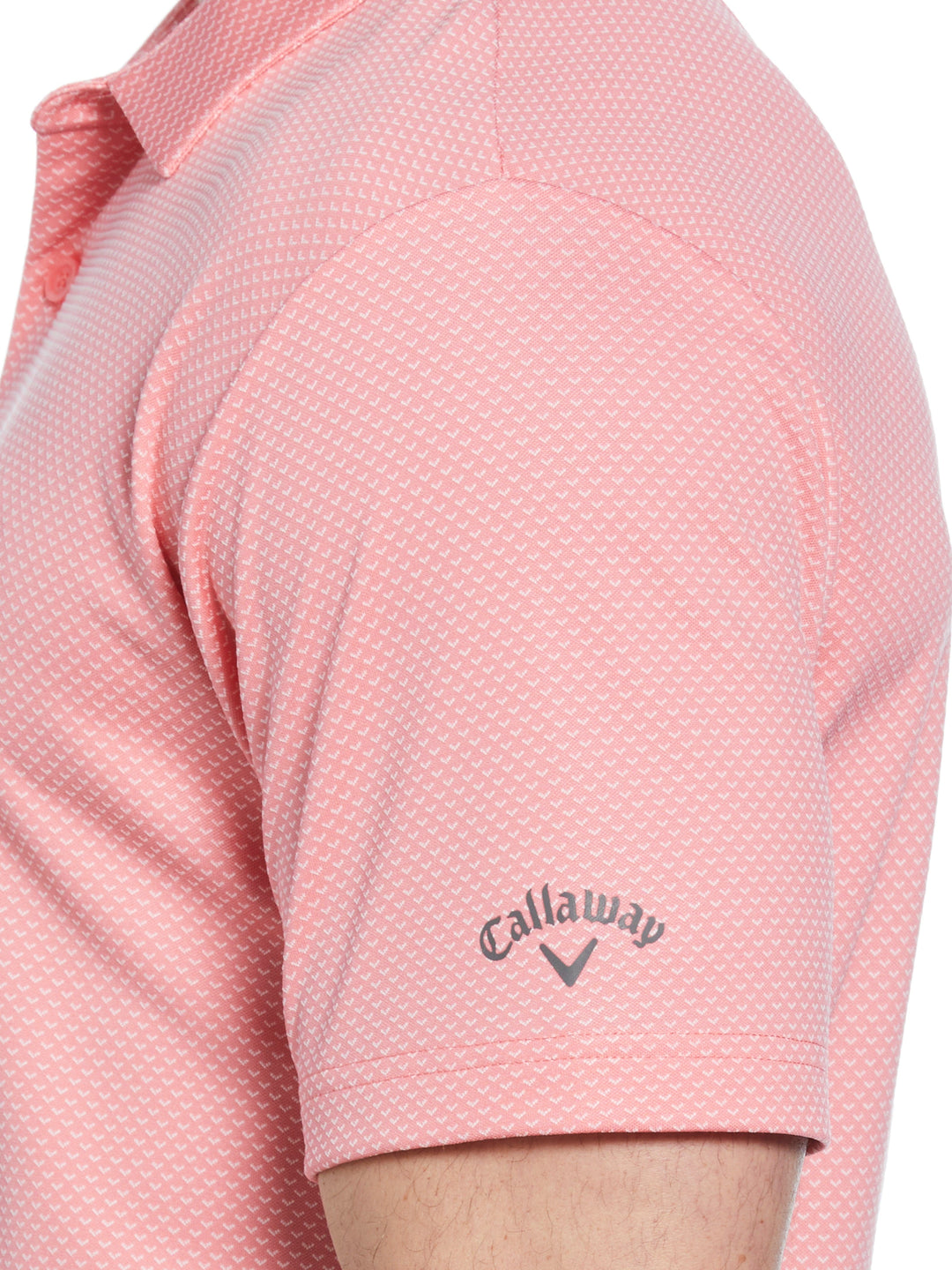 Pro Spin Chevron Jacquard Golf Polo (Strawberry Pink) 