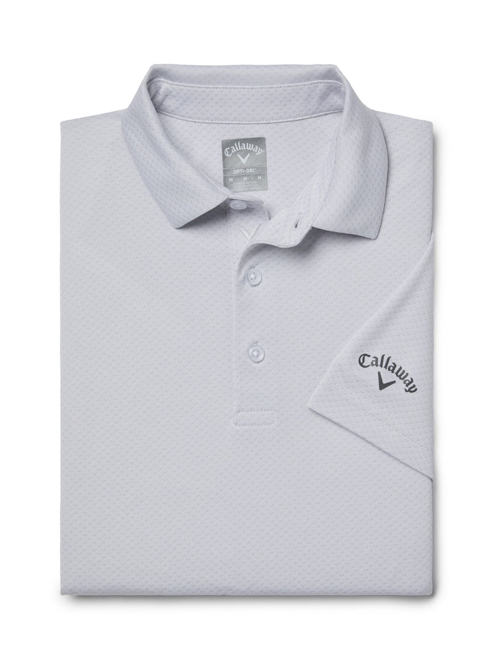 Pro Spin Chevron Jacquard Golf Polo (Bright White) 