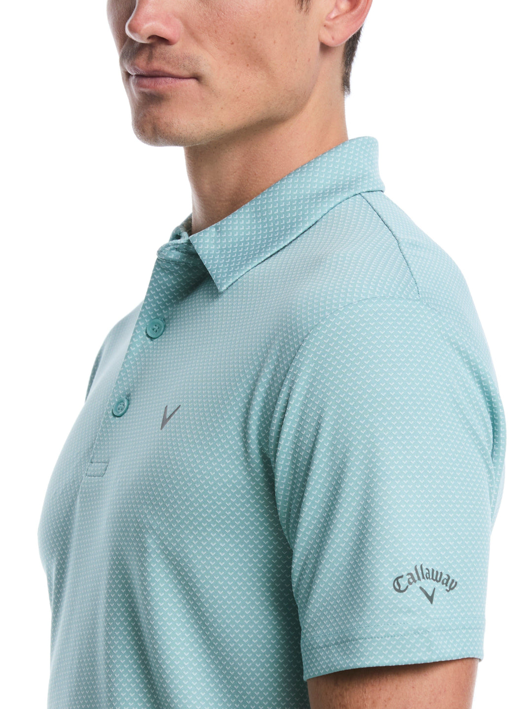 Pro Spin Chevron Jacquard Golf Polo (Aquifer) 