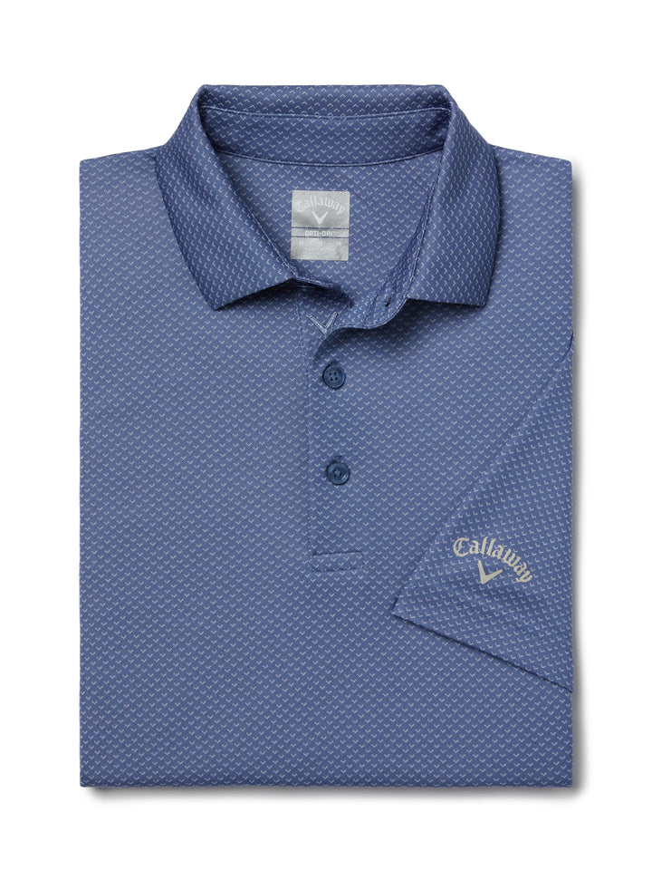 Pro Spin Chevron Jacquard Golf Polo (River Blue) 
