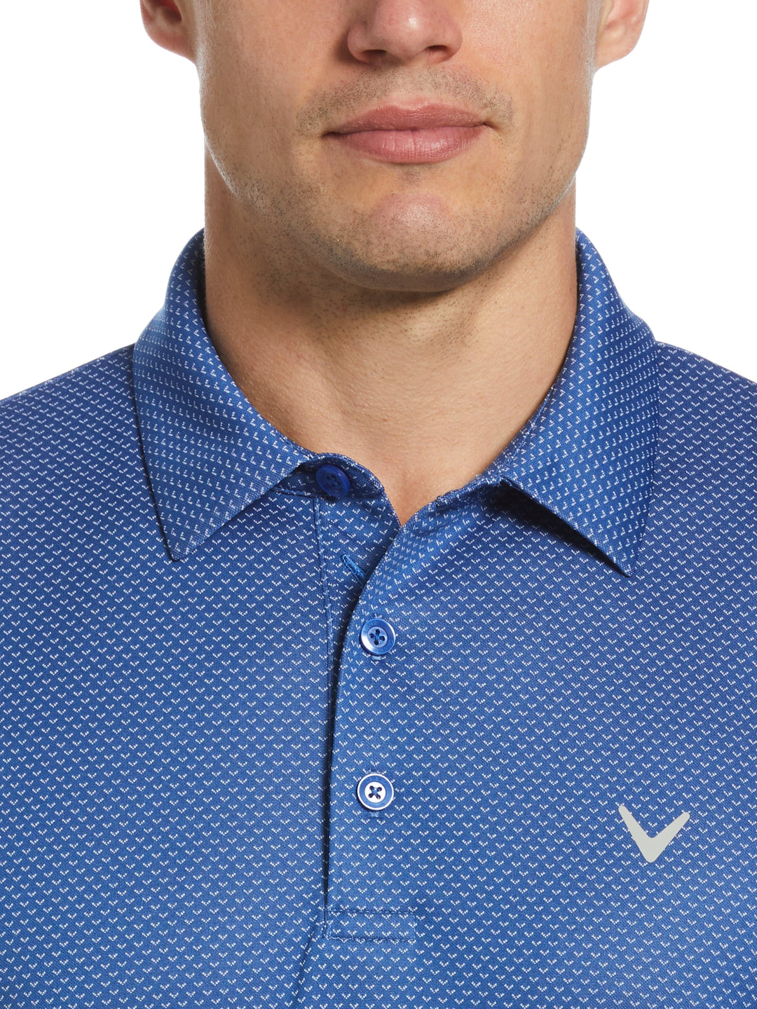 Pro Spin Chevron Jacquard Golf Polo (Galaxy Blue) 