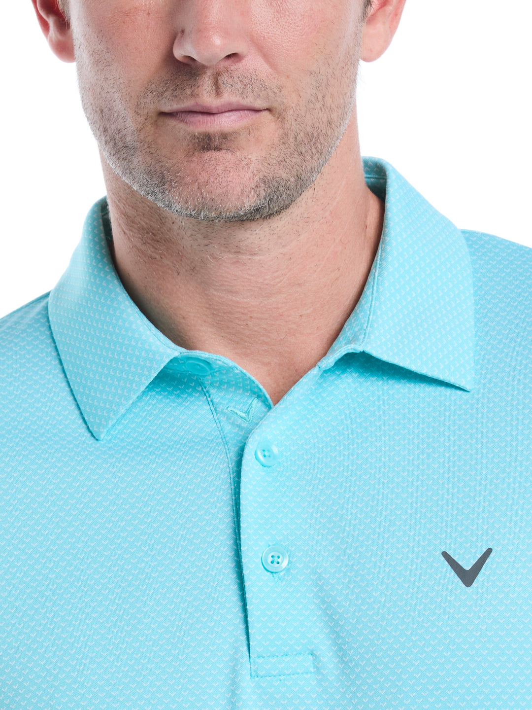 Pro Spin Chevron Jacquard Golf Polo (Ceramic) 