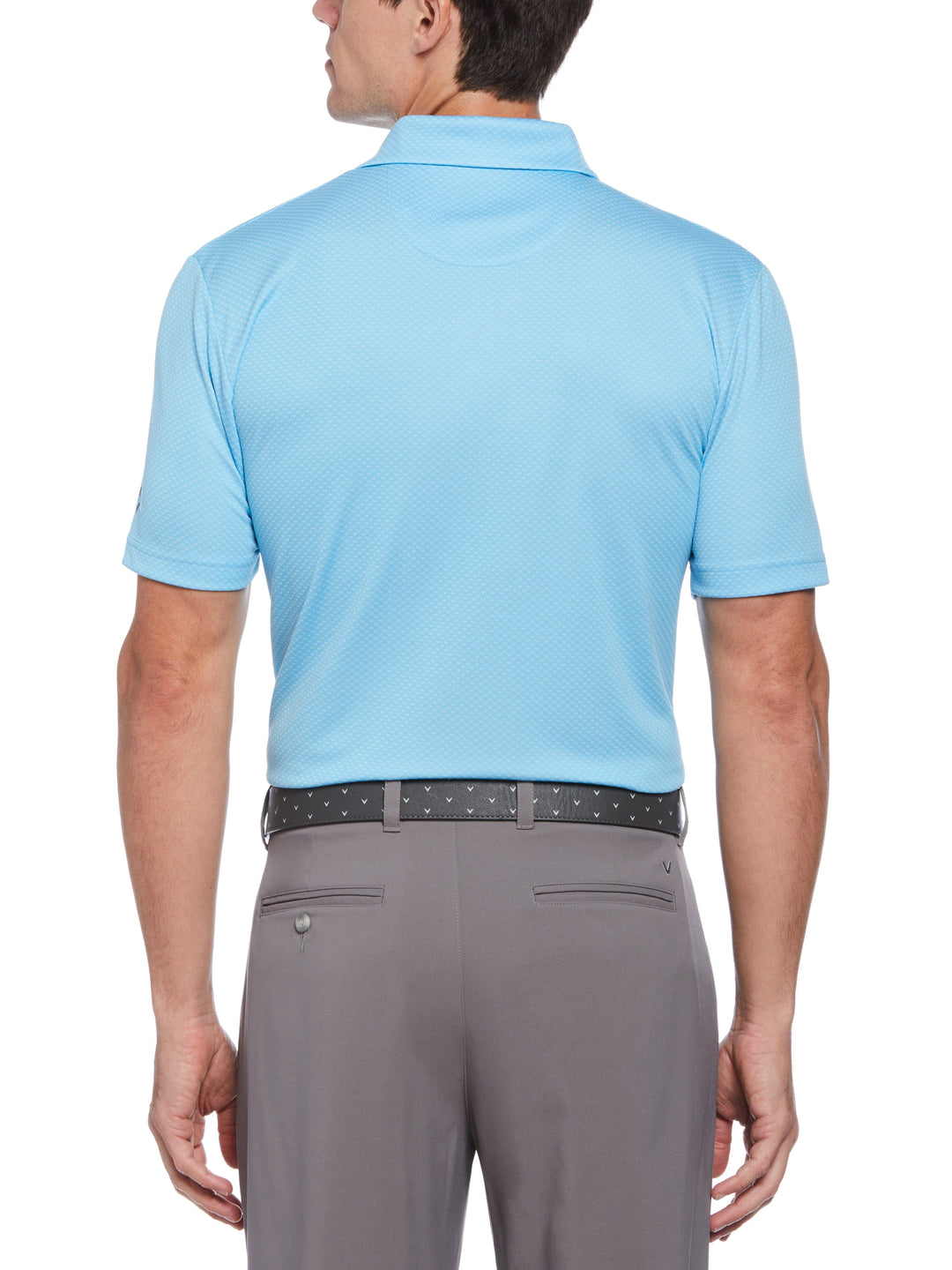 Pro Spin Chevron Jacquard Golf Polo (Blue Grotto) 