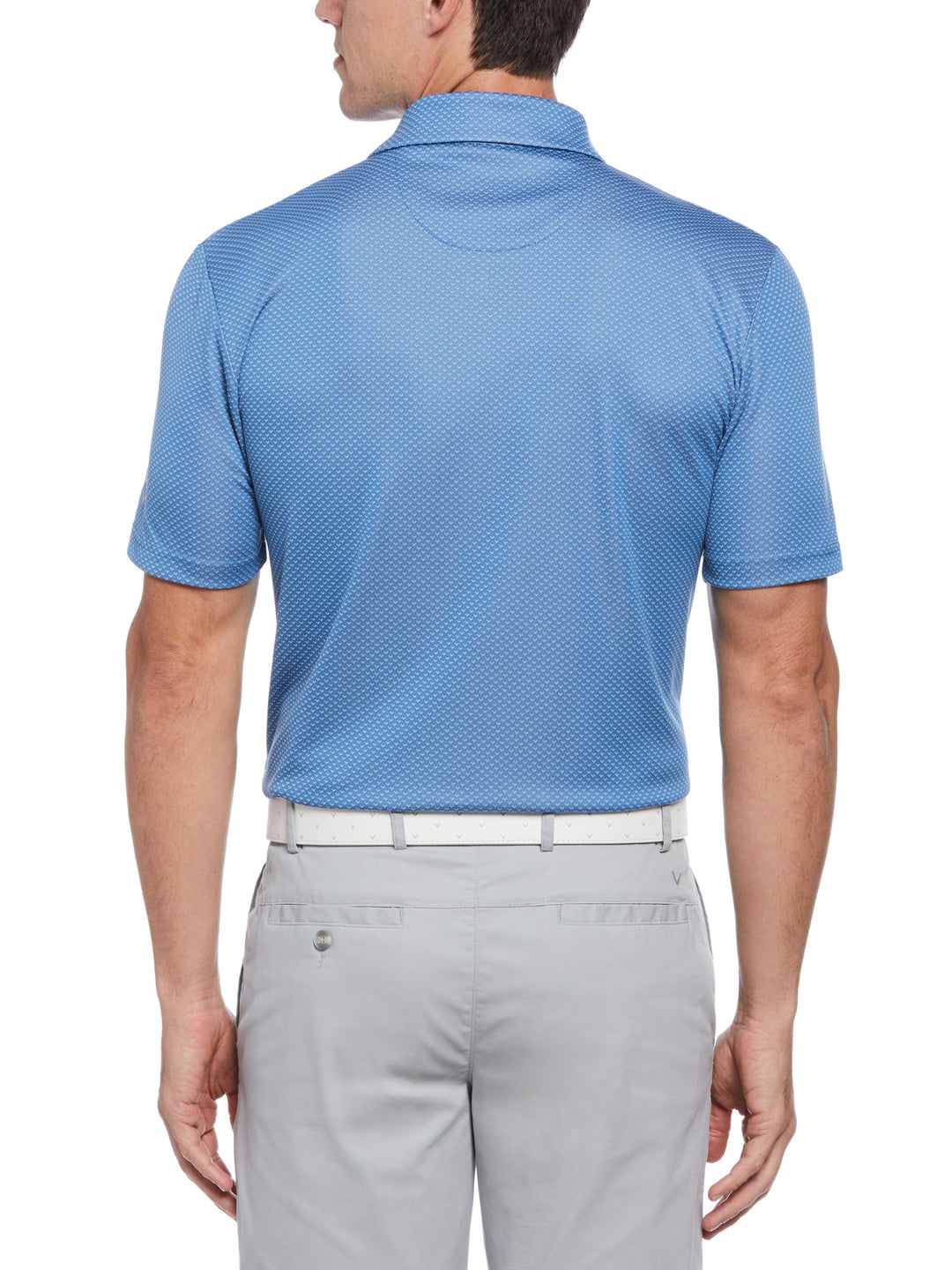 Pro Spin Chevron Jacquard Golf Polo (Vallarta Blue) 