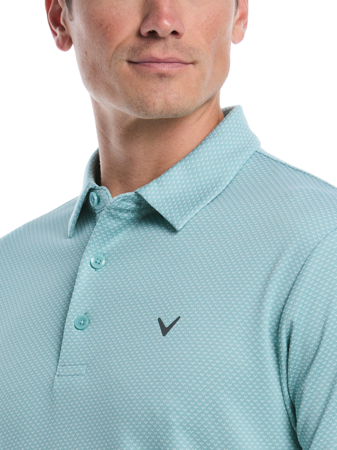 Pro Spin Chevron Jacquard Golf Polo (Aquifer) 
