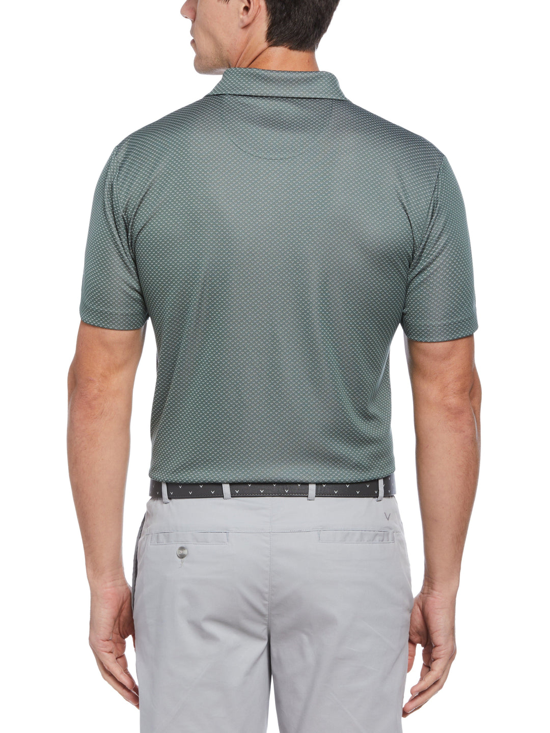 Pro Spin Chevron Jacquard Golf Polo (Dark Forest) 