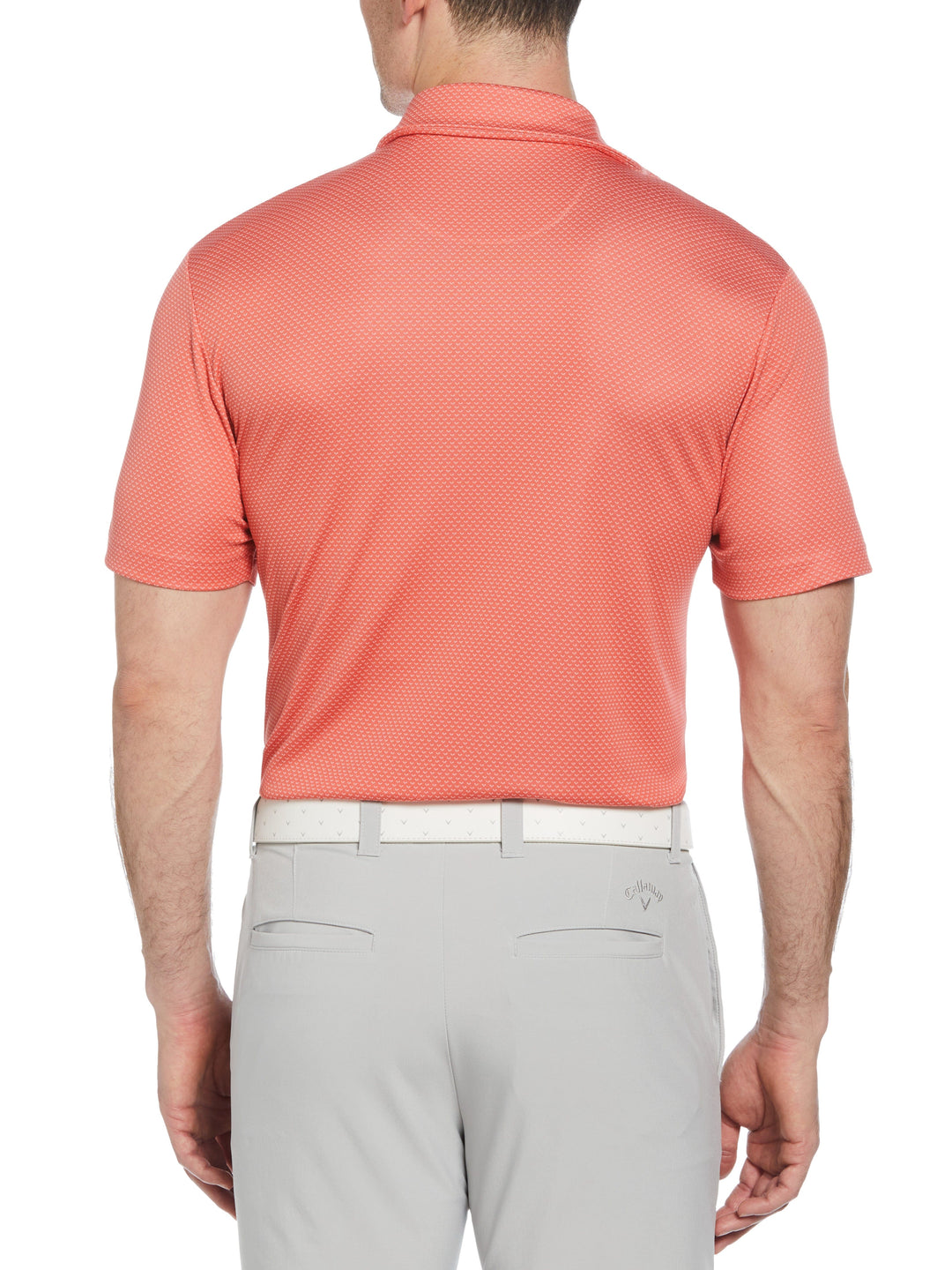 Pro Spin Chevron Jacquard Golf Polo (Spiced Coral) 
