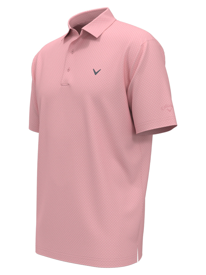Pro Spin Chevron Jacquard Golf Polo (Candy Pink) 