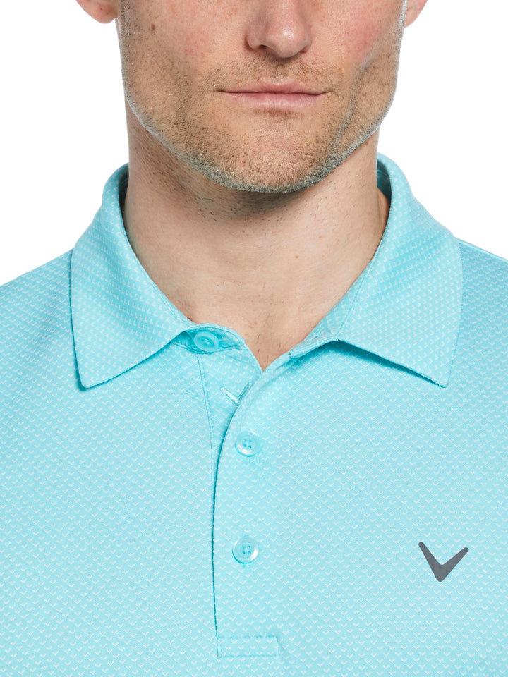 Pro Spin Chevron Jacquard Golf Polo (Blue Radiance) 