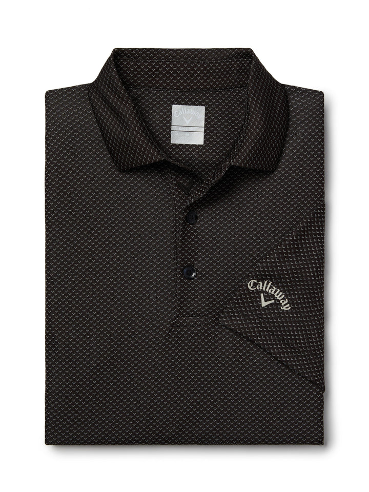Pro Spin Chevron Jacquard Golf Polo (Caviar) 